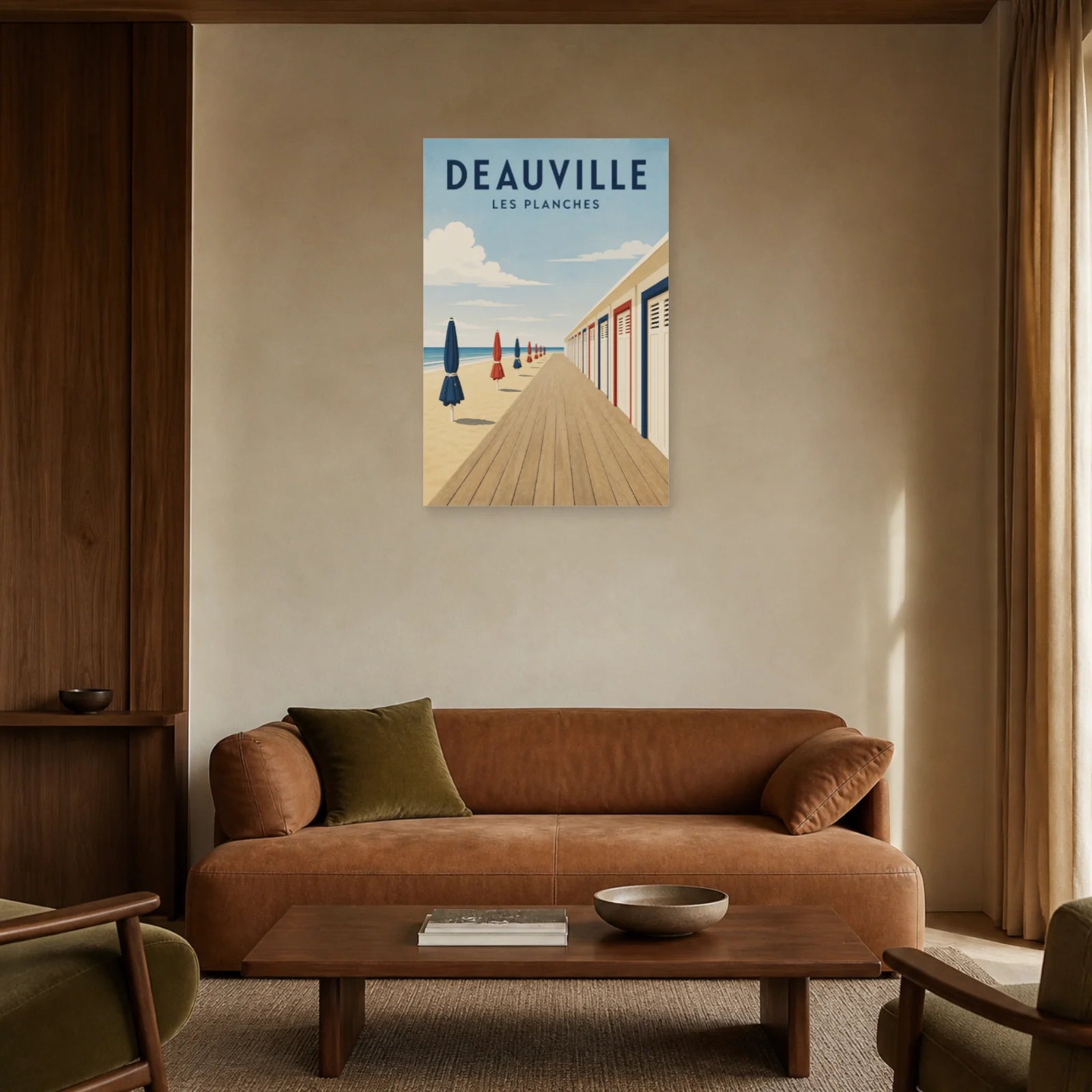 Affiche Deauville – Les Planches dans un salon - Art Virtuoso