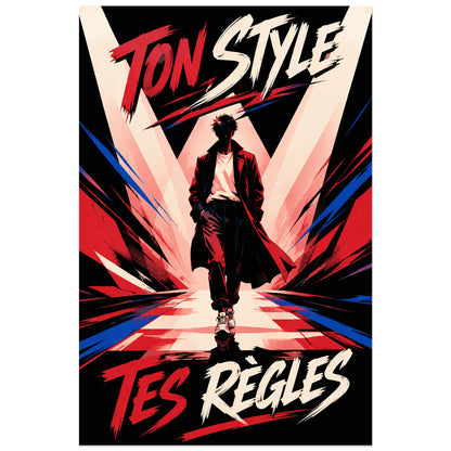 Défilé graphique avec message Ton style, tes règles, affiche 60 × 90 cm