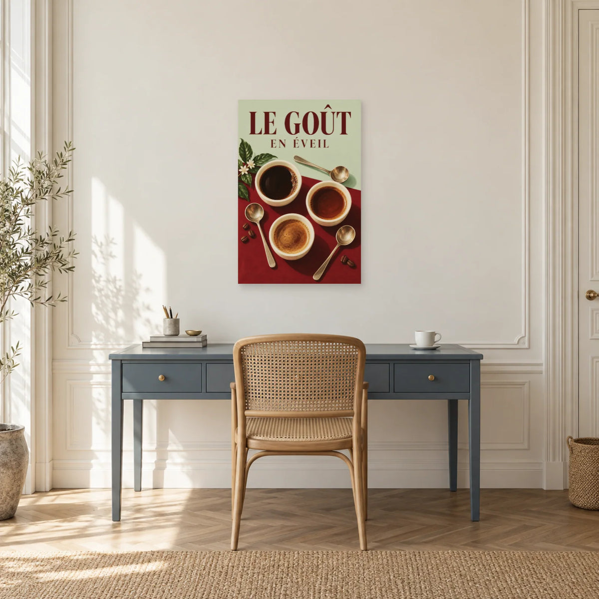 Affiche Dégustation café - Le goût en éveil dans un bureau - Art Virtuoso