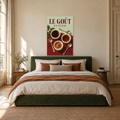 Affiche Dégustation café - Le goût en éveil dans une chambre - Art Virtuoso