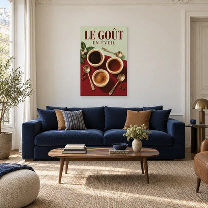 Affiche Dégustation café - Le goût en éveil dans un salon - Art Virtuoso