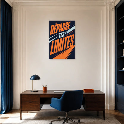 Affiche Dépasse tes limites – Énergie en mouvement dans un bureau - Art Virtuoso