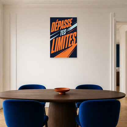 Affiche Dépasse tes limites – Énergie en mouvement dans une salle à manger - Art Virtuoso