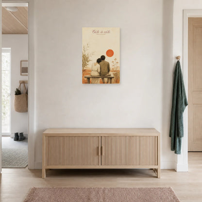 Affiche Côte à côte - Couple minimaliste dans une entrée ou un couloir - Art Virtuoso