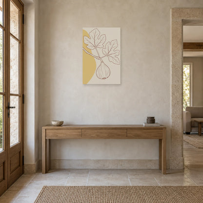 Affiche dessin au trait branche de figuier dans une entrée ou un couloir - Art Virtuoso