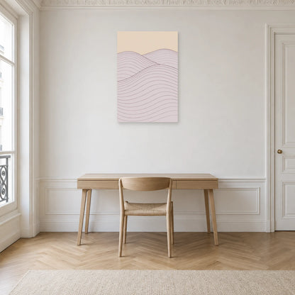 Affiche dessin au trait collines ondulées dans un bureau - Art Virtuoso