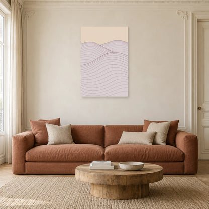 Affiche dessin au trait collines ondulées dans un salon - Art Virtuoso