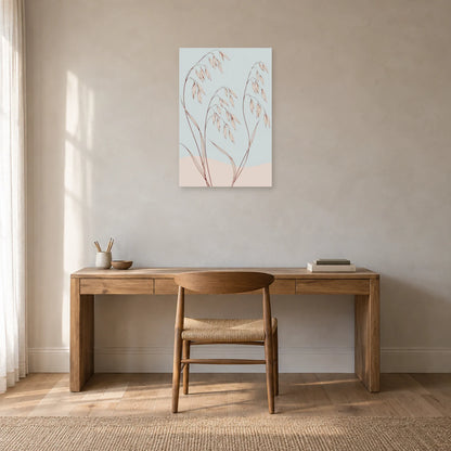 Affiche dessin au trait graminées dansantes dans un bureau - Art Virtuoso