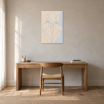 Affiche dessin au trait iris déplié dans un bureau - Art Virtuoso