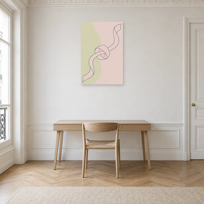 Affiche dessin au trait ruban noué dans un bureau - Art Virtuoso