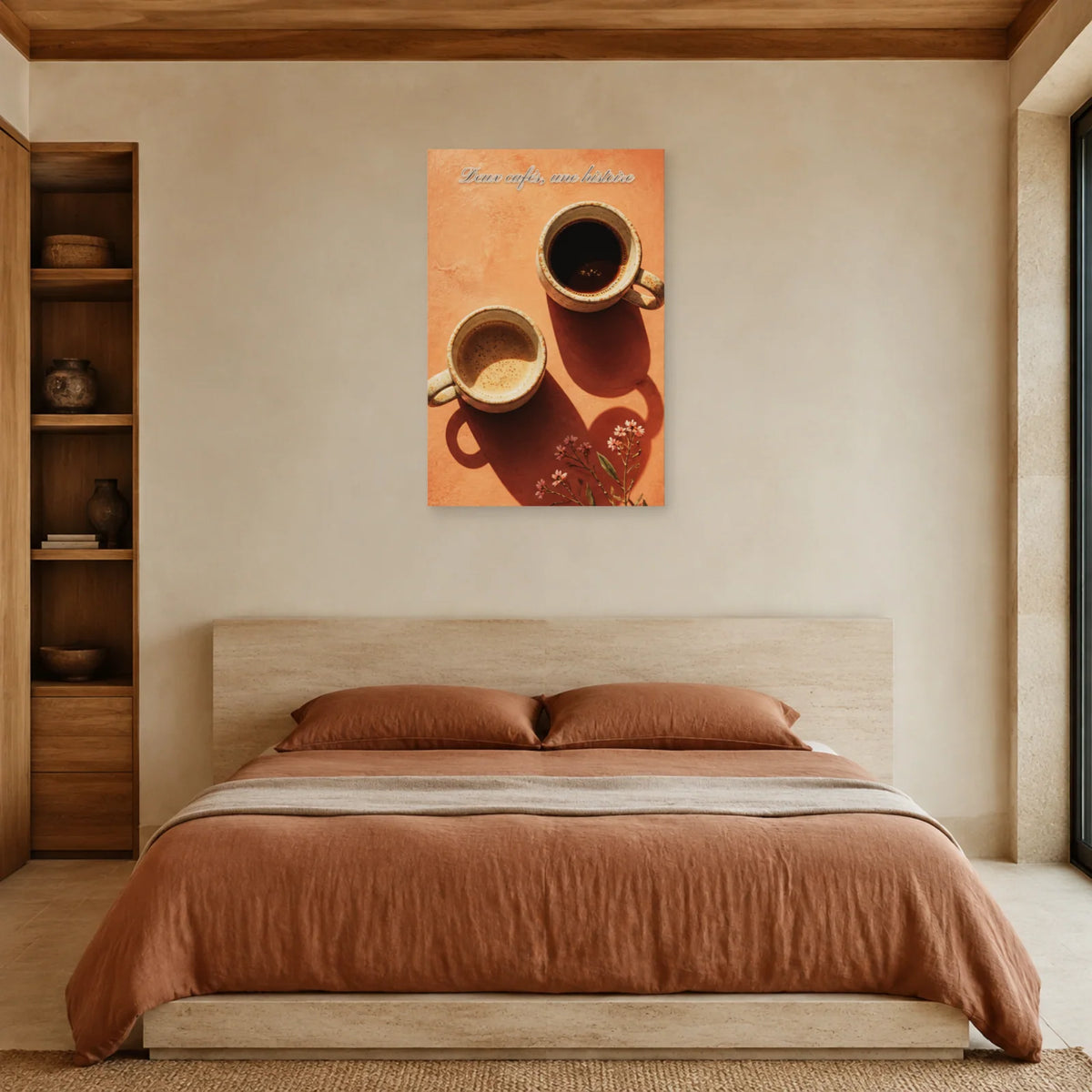 Affiche Deux cafés, une histoire dans une chambre - Art Virtuoso