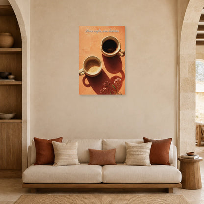 Affiche Deux cafés, une histoire dans un salon - Art Virtuoso