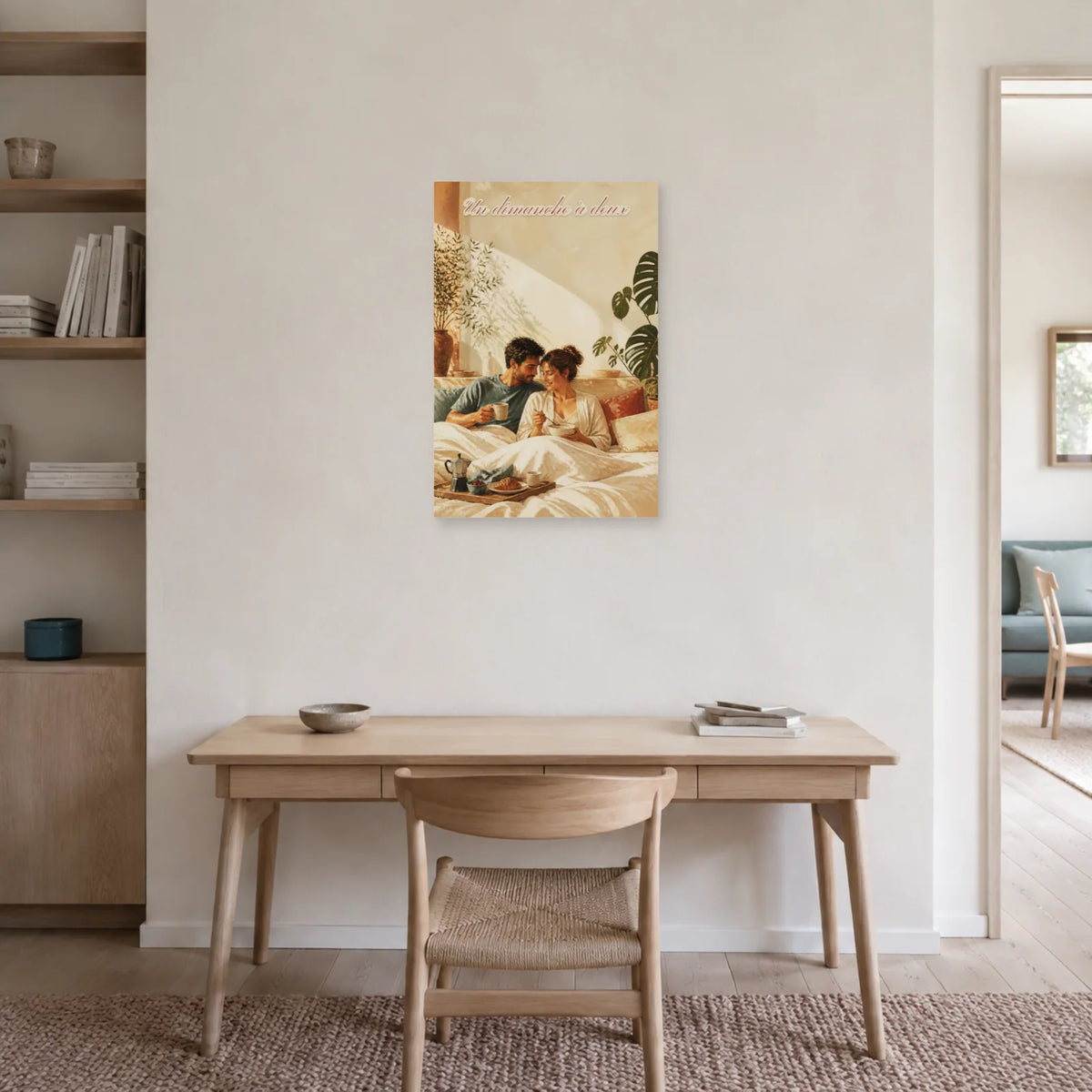 Affiche Un dimanche à deux - Chambre romantique dans un bureau - Art Virtuoso