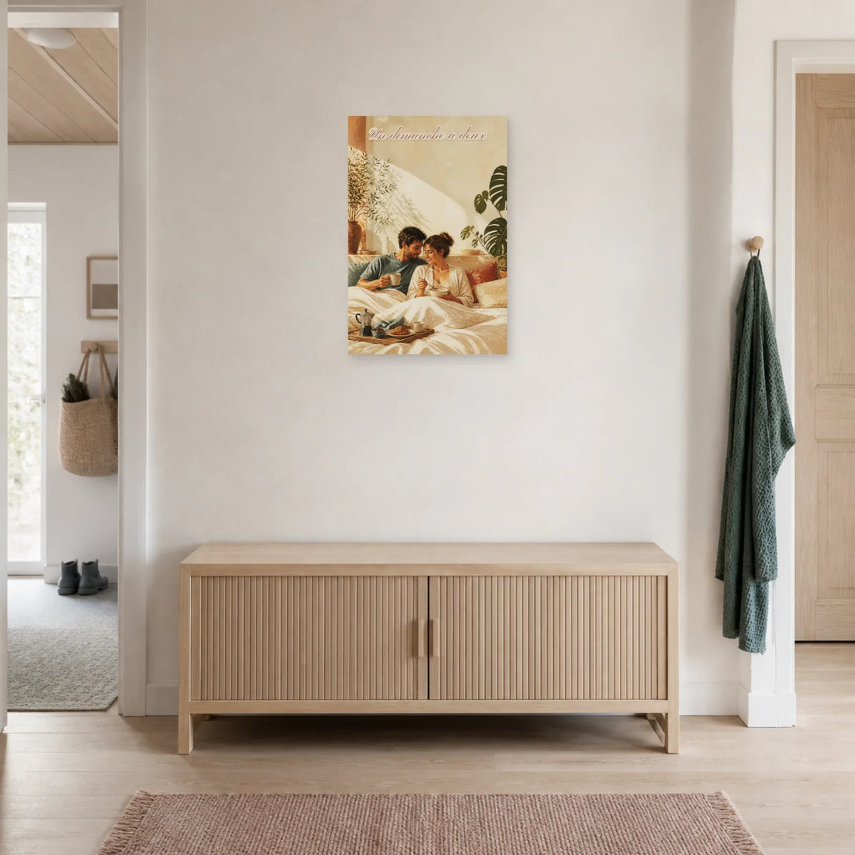 Affiche Un dimanche à deux - Chambre romantique dans une entrée ou un couloir - Art Virtuoso