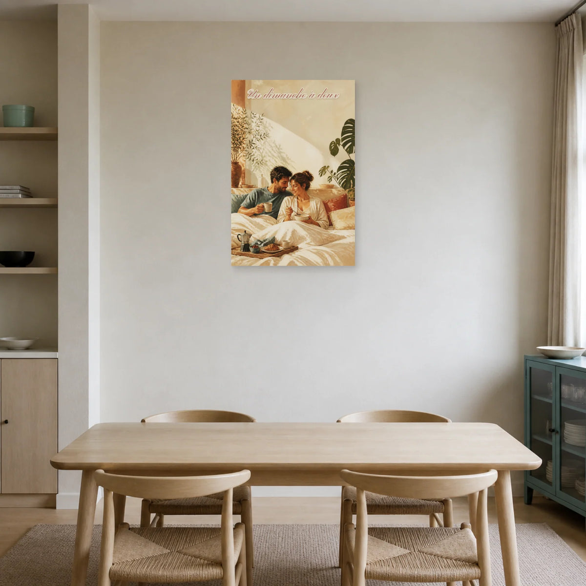 Affiche Un dimanche à deux - Chambre romantique dans une salle à manger - Art Virtuoso