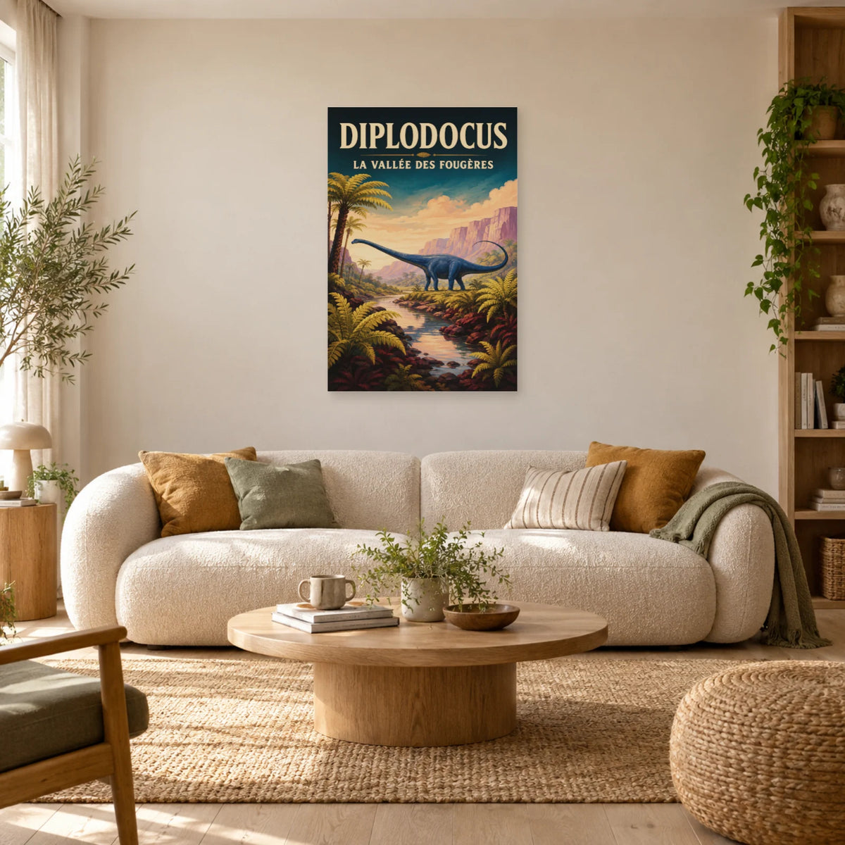 Affiche Diplodocus - La vallée des fougères dans un salon - Art Virtuoso