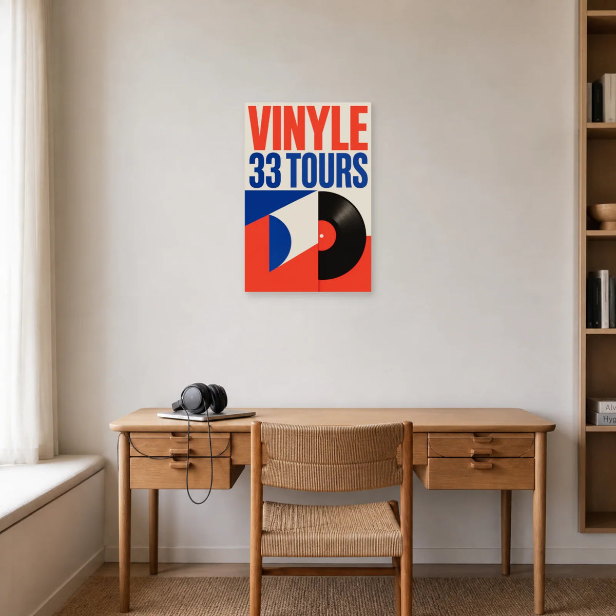 Affiche Disque vinyle – 33 tours dans un bureau - Art Virtuoso