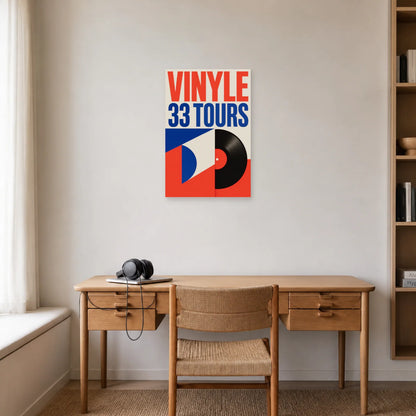 Affiche Disque vinyle – 33 tours dans un bureau - Art Virtuoso