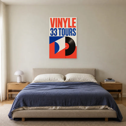 Affiche Disque vinyle – 33 tours dans une chambre - Art Virtuoso