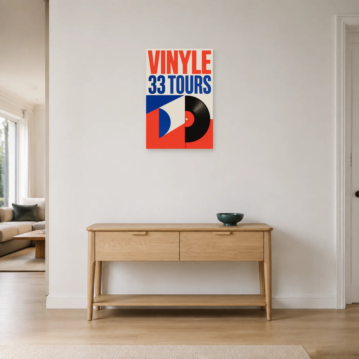 Affiche Disque vinyle – 33 tours dans une entrée ou un couloir - Art Virtuoso