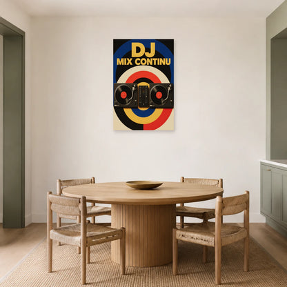 Affiche DJ - Mix continu dans une salle à manger - Art Virtuoso
