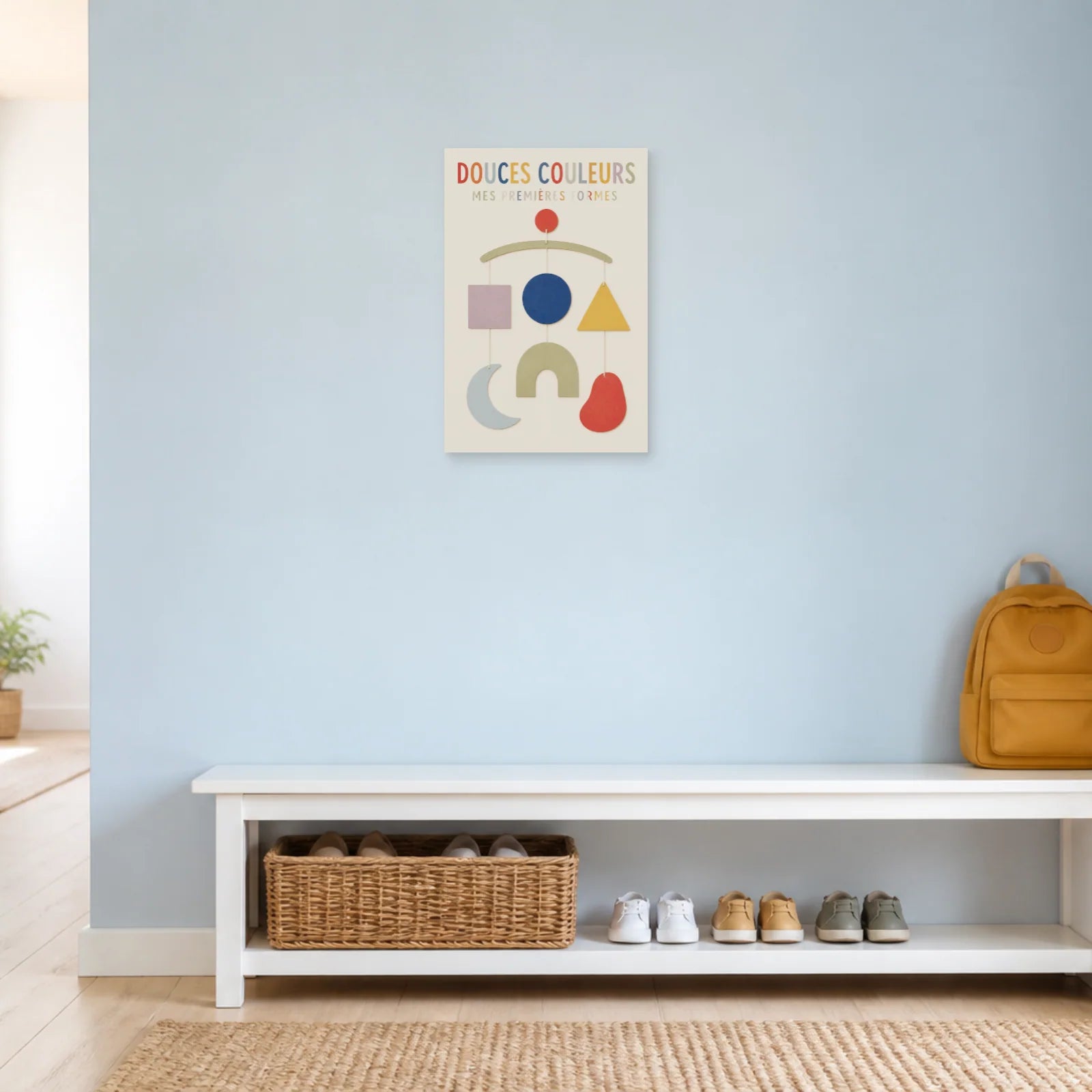 Affiche Douces Couleurs – Mes Premières Formes dans une entrée ou un couloir - Art Virtuoso