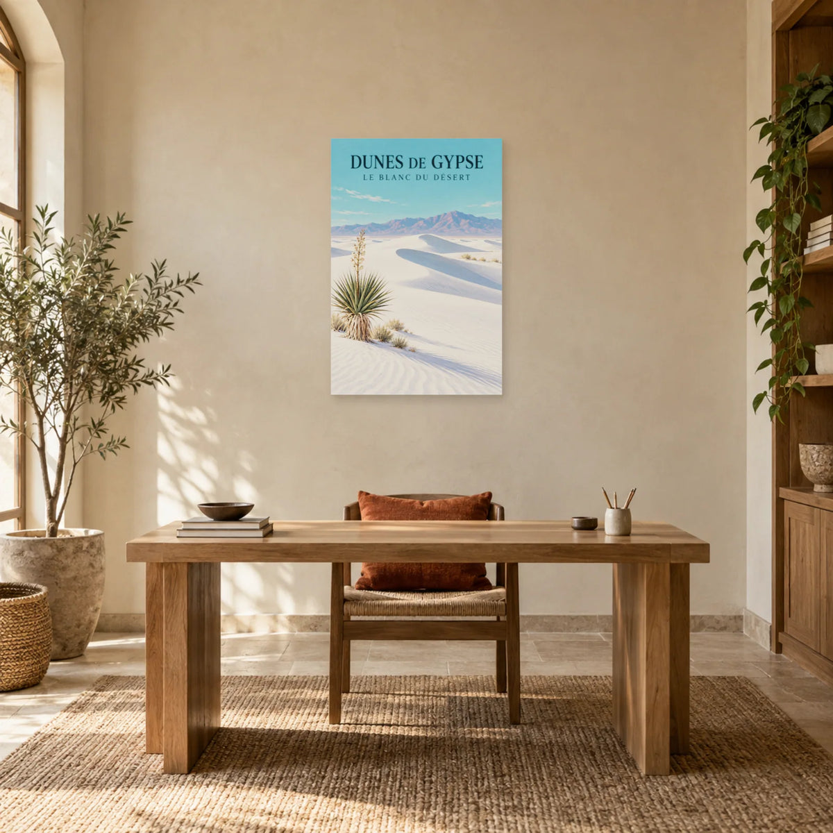 Affiche Dunes de gypse – Le blanc du désert dans un bureau - Art Virtuoso