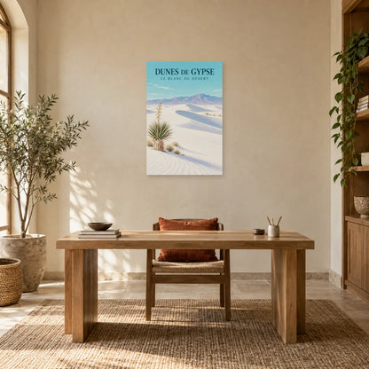 Affiche Dunes de gypse – Le blanc du désert dans un bureau - Art Virtuoso