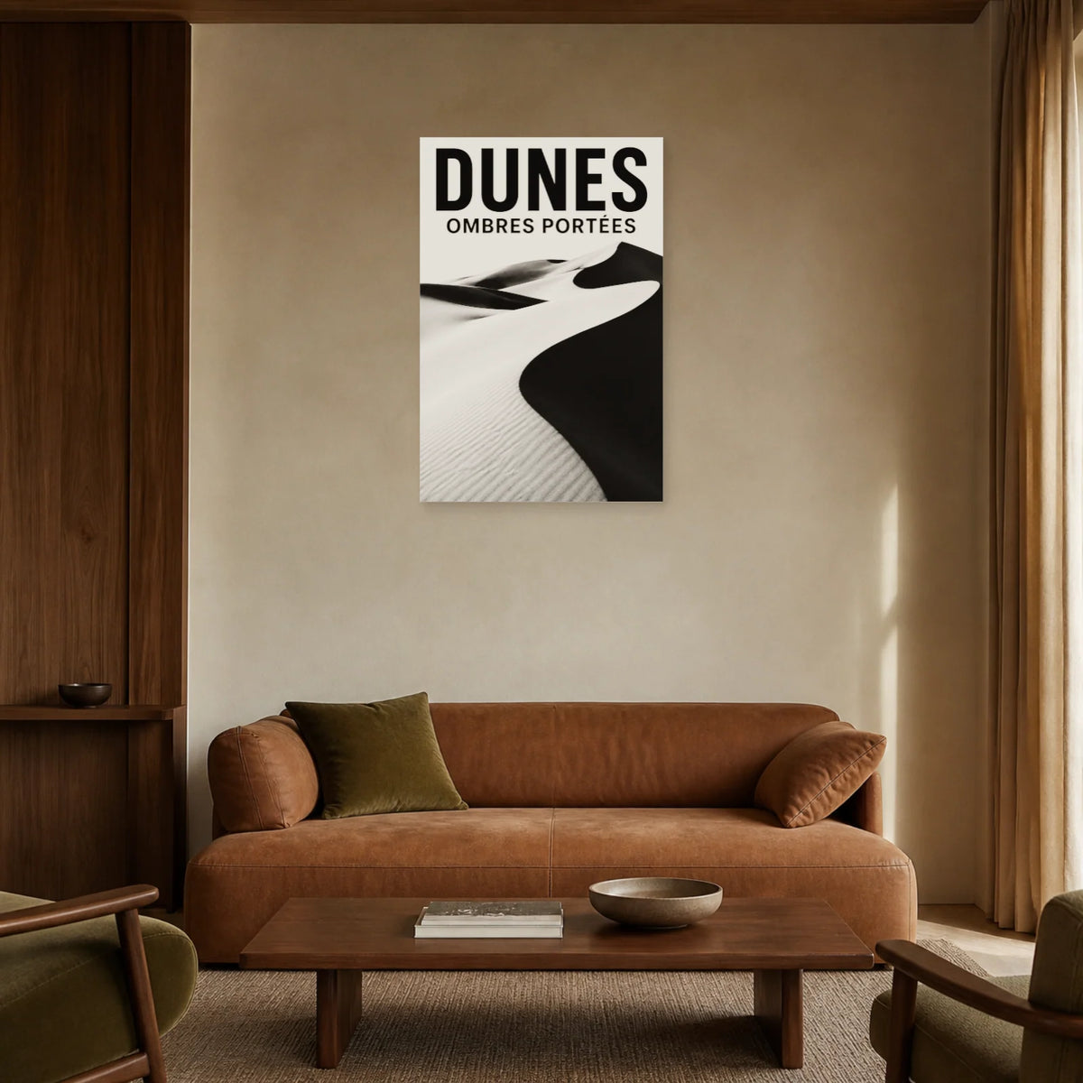 Affiche Dunes – Ombres Portées dans un salon - Art Virtuoso
