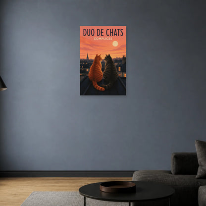 Affiche Duo de Chats – Complices dans un salon - Art Virtuoso