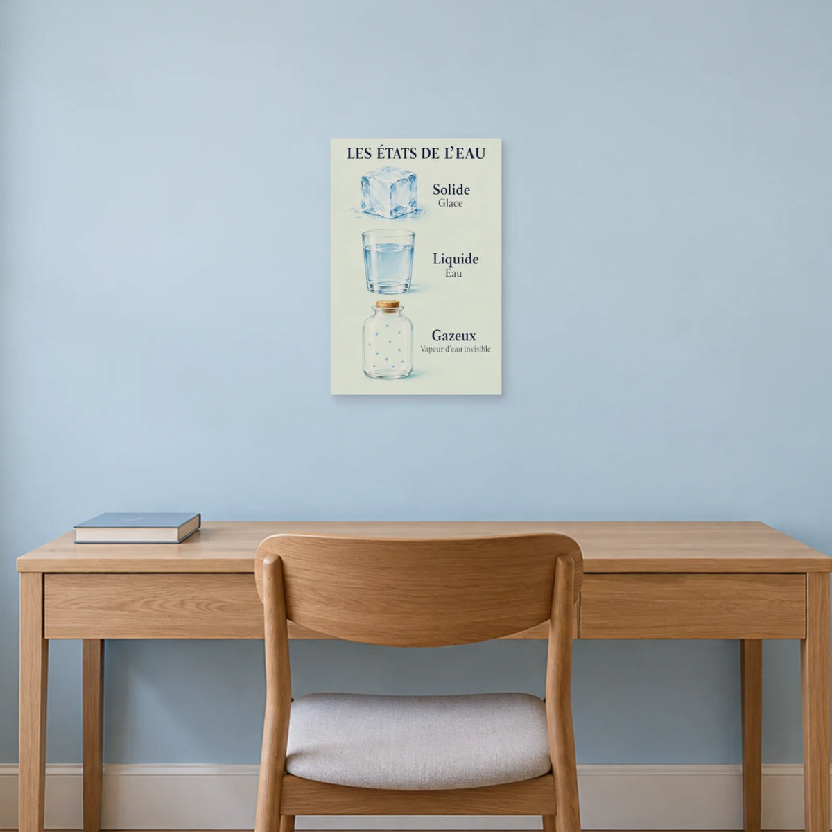 Affiche L'eau - Trois états dans un bureau - Art Virtuoso