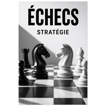 Affiche Échecs – Stratégie, photographie de nature morte graphique verticale, format 30 × 45 cm