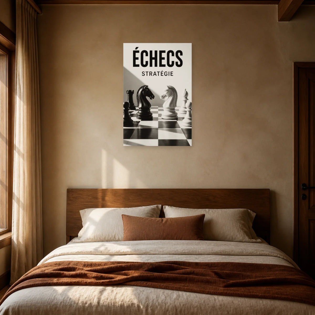 Affiche Échecs – Stratégie dans une chambre - Art Virtuoso