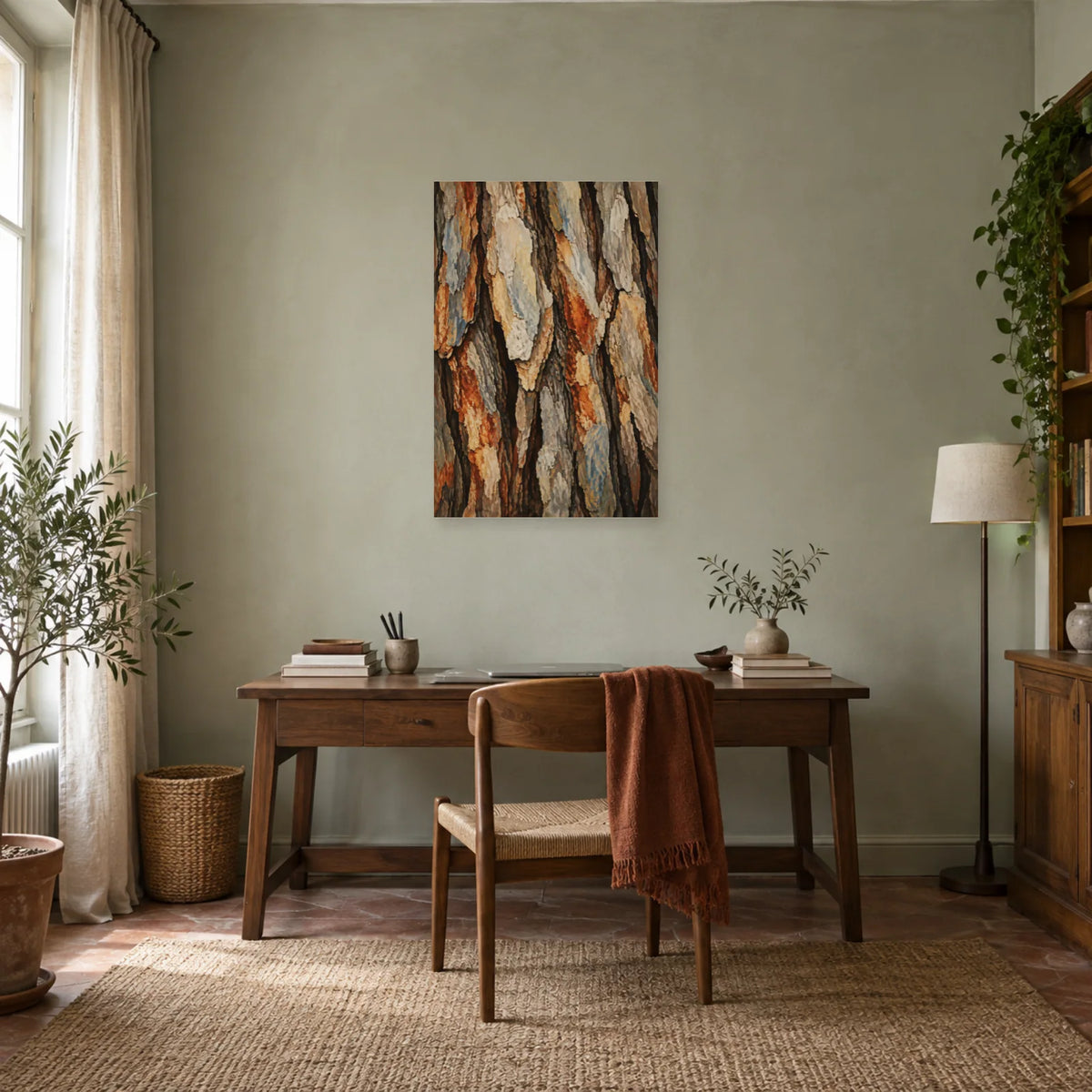 Affiche Écorce – Relief graphique dans un bureau - Art Virtuoso