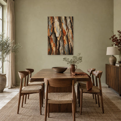 Affiche Écorce – Relief graphique dans une salle à manger - Art Virtuoso