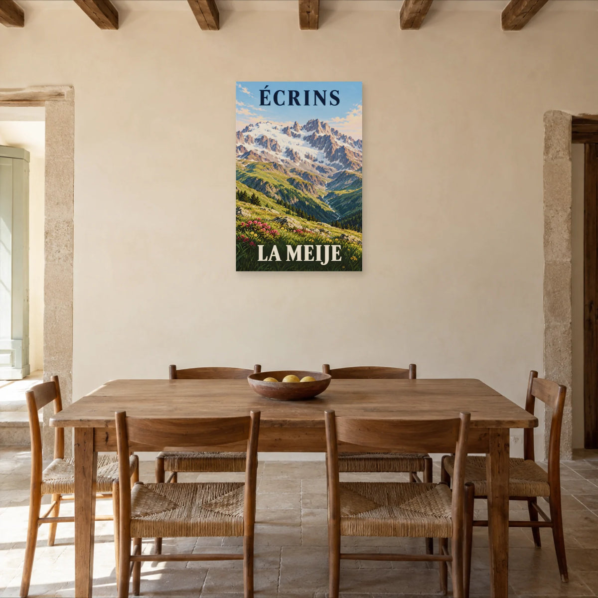 Affiche Écrins - La Meije dans une salle à manger - Art Virtuoso