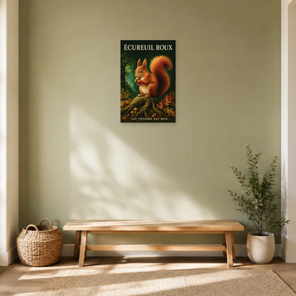 Affiche Écureuil roux, les trésors des bois dans une entrée ou un couloir - Art Virtuoso