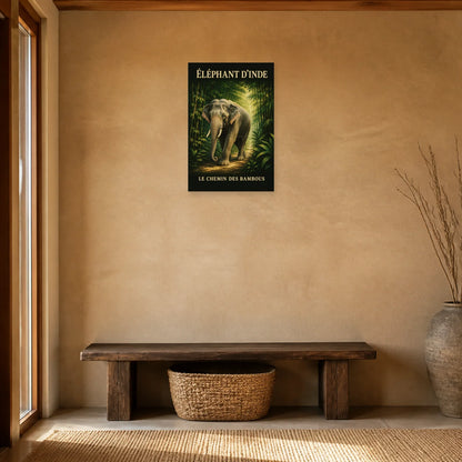 Affiche Éléphant d’Inde, le chemin des bambous dans une entrée ou un couloir - Art Virtuoso