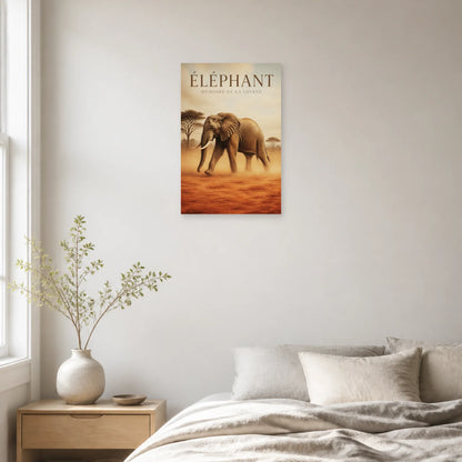 Affiche Éléphant – Mémoire de la Savane dans une chambre - Art Virtuoso