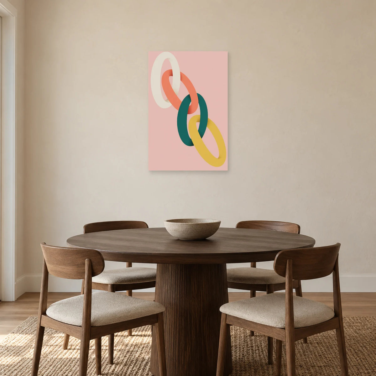 Affiche Ellipses - Jonctions dans une salle à manger - Art Virtuoso