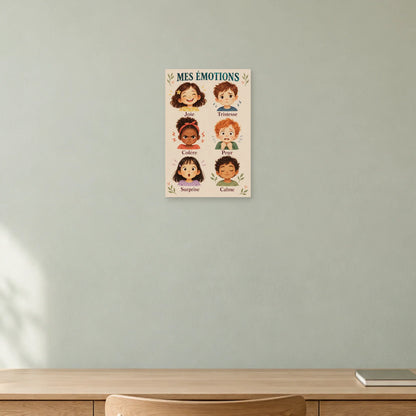 Affiche Émotions - Six visages pour en parler dans un bureau - Art Virtuoso