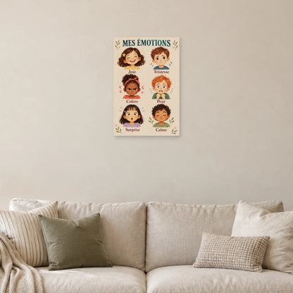 Affiche Émotions - Six visages pour en parler dans un salon - Art Virtuoso