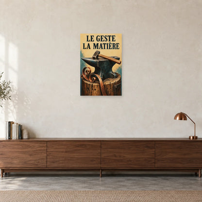 Affiche Enclume - Le geste et la matière dans un bureau - Art Virtuoso