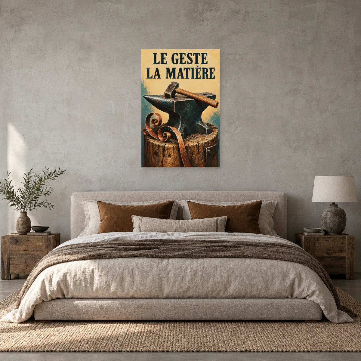 Affiche Enclume - Le geste et la matière dans une chambre - Art Virtuoso