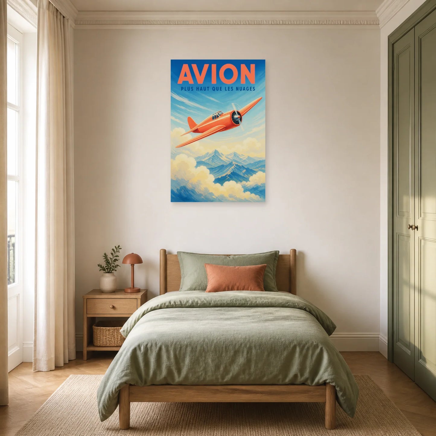 Affiche Avion – Plus Haut Que les Nuages dans une chambre - Art Virtuoso