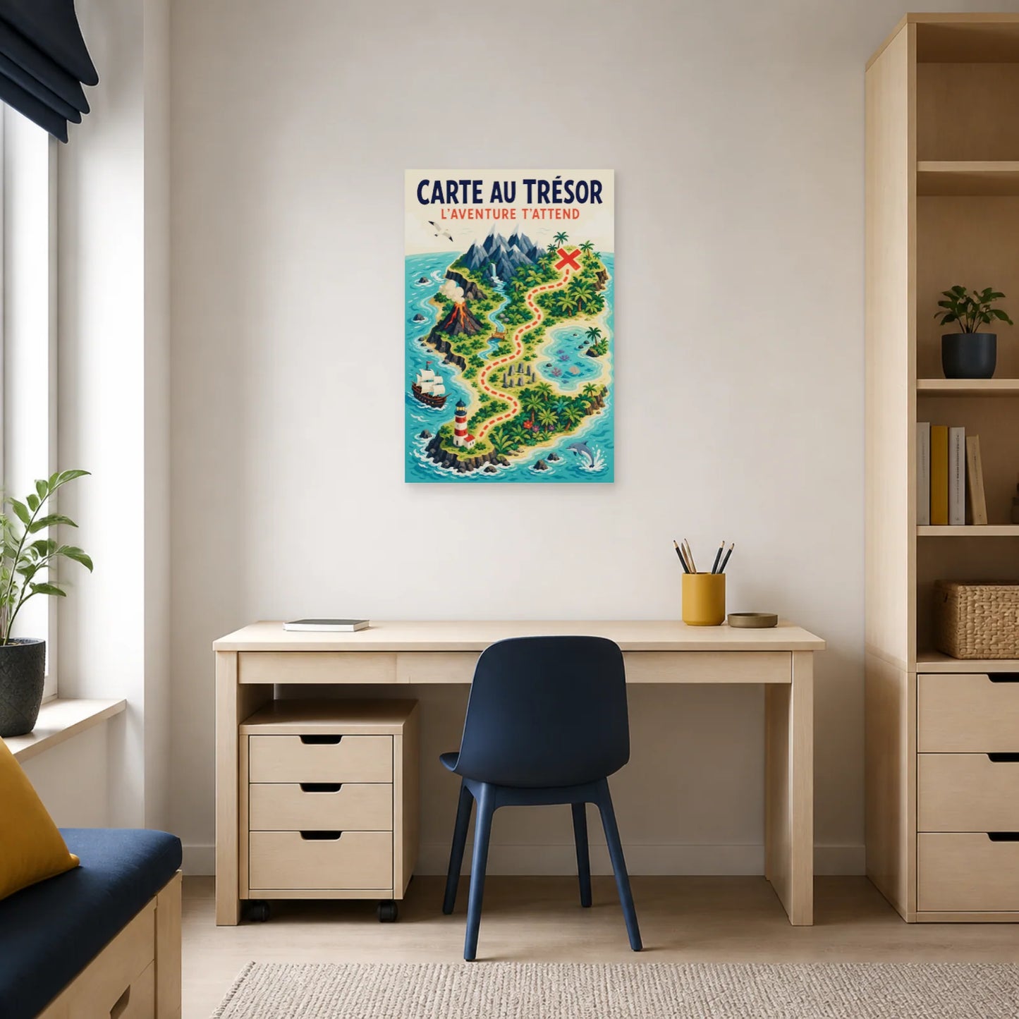 Affiche Carte au Trésor – L'Aventure T'Attend dans un bureau - Art Virtuoso