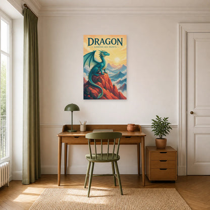 Affiche Dragon – Gardien des Monts dans un bureau - Art Virtuoso