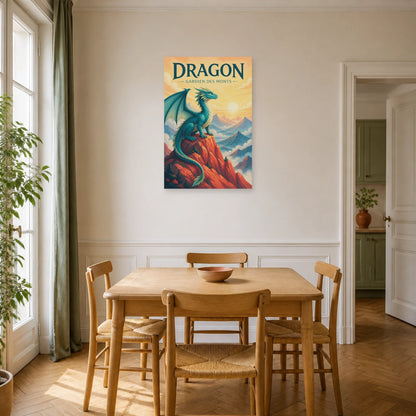 Affiche Dragon – Gardien des Monts dans une salle à manger - Art Virtuoso