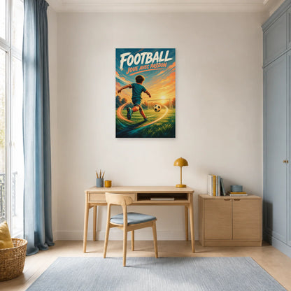 Affiche Football – Joue Avec Passion dans un bureau - Art Virtuoso