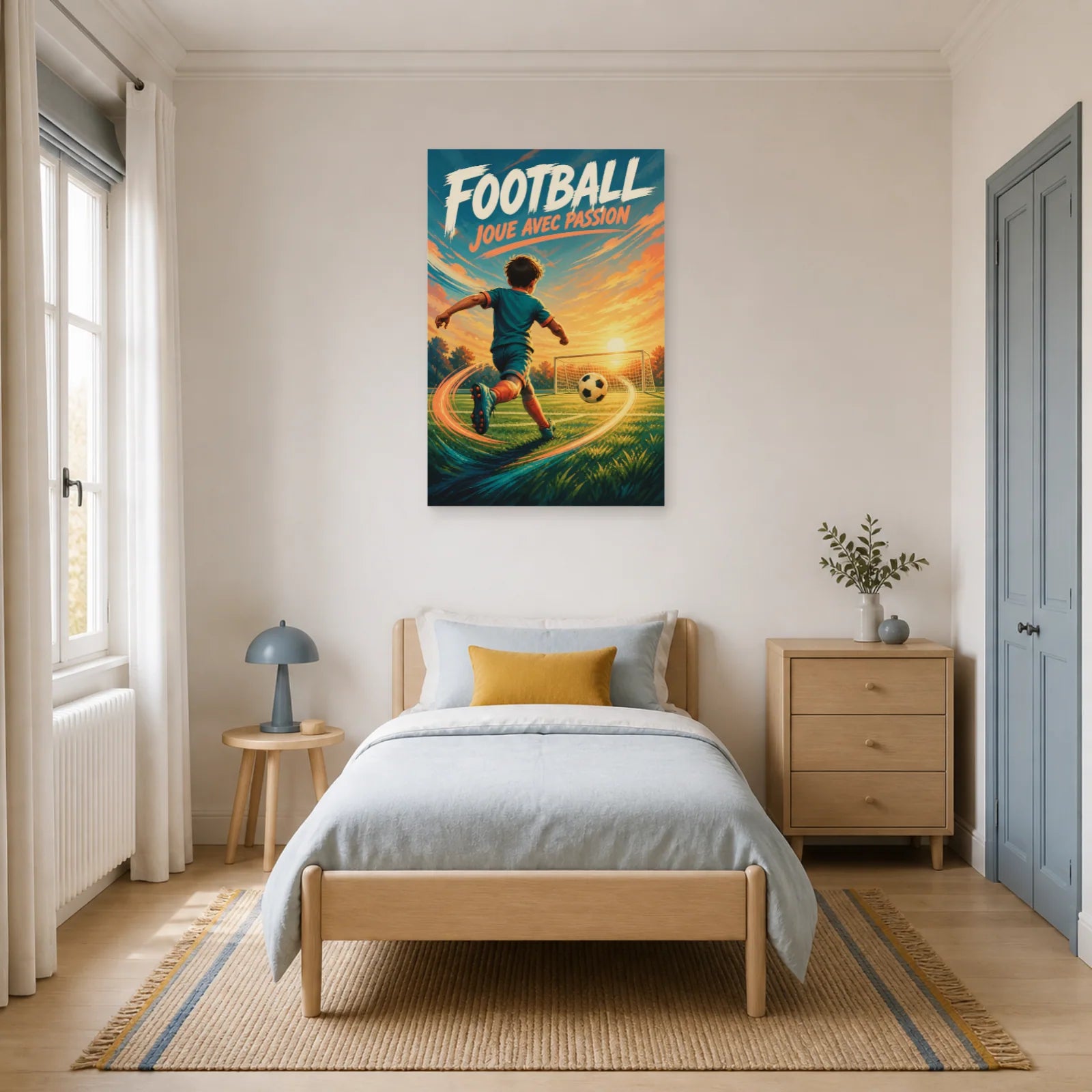 Affiche Football – Joue Avec Passion dans une chambre - Art Virtuoso